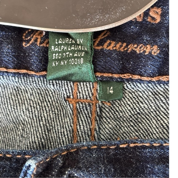 Lauren Jeans Co Ralph Lauren Womens Classic Bootcut Jeans Medium/Dark Wash | 14 - Picture 6 of 10